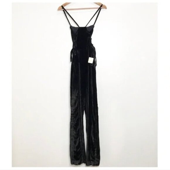 NWT Free People 90's Forever Overalls in‎ Black Size Small - Picture 5 of 12